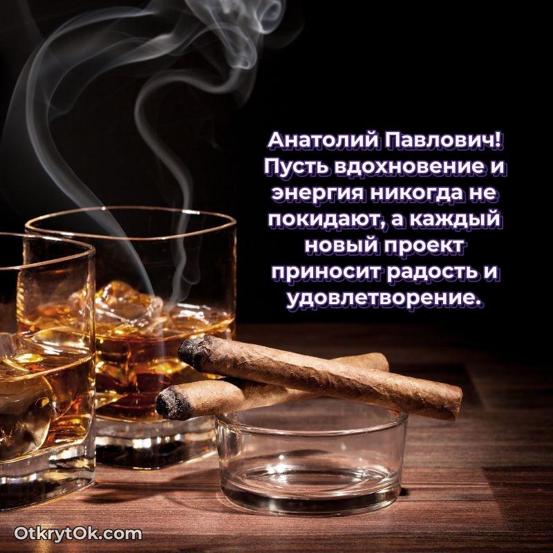 Открытка с днём рождения Анатолию Павловичу