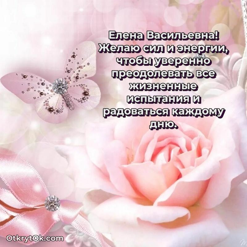 Открытка по случаю повышения Елене Васильевне